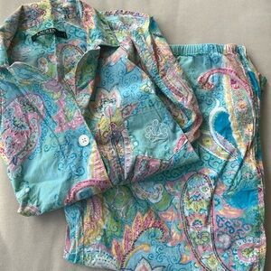 Ralph Lauren Matching Button-up Pajama Set Womens size Large